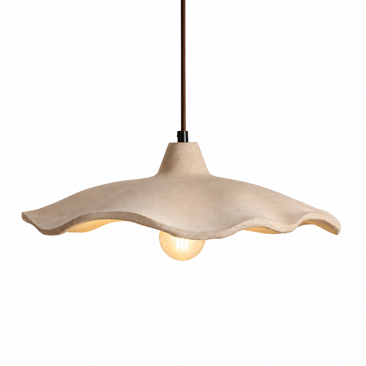 Flower-Shaped Cement Pendant Light – Wabi-Sabi