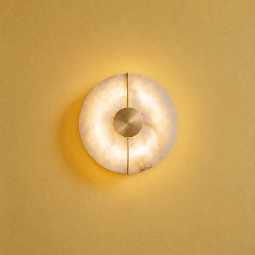 Alabaster Marble Disc Wall Light, 360° Halo