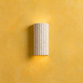 Fluted 3D Travertine Wall Light, Warm White LED
