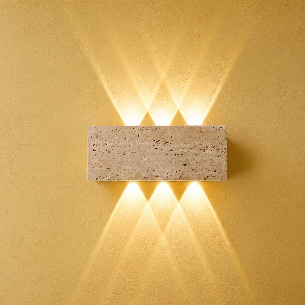 Wabi-Sabi Natural Stone Wall Light, Up and Down LED