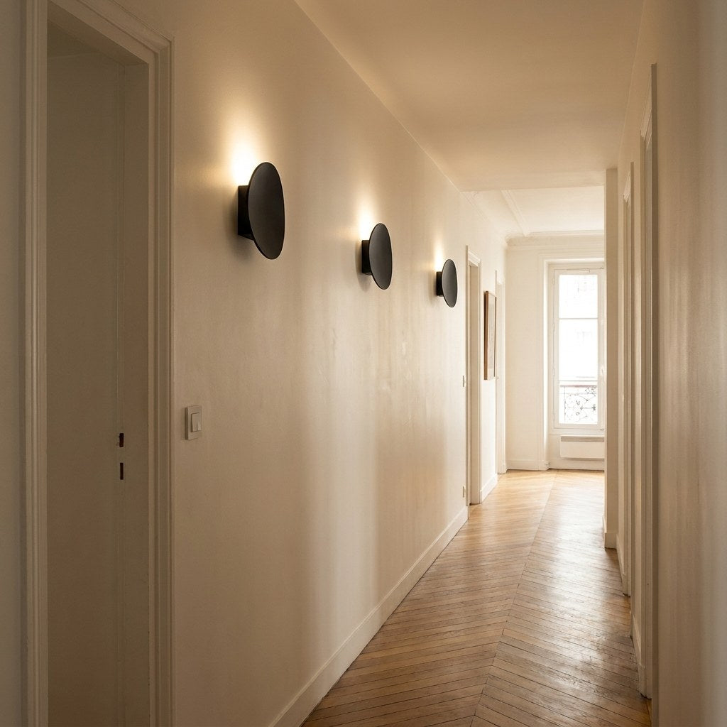 Modern Aluminium LED Disc Wall Light, Indirect Light – view 3 | BROKLEN