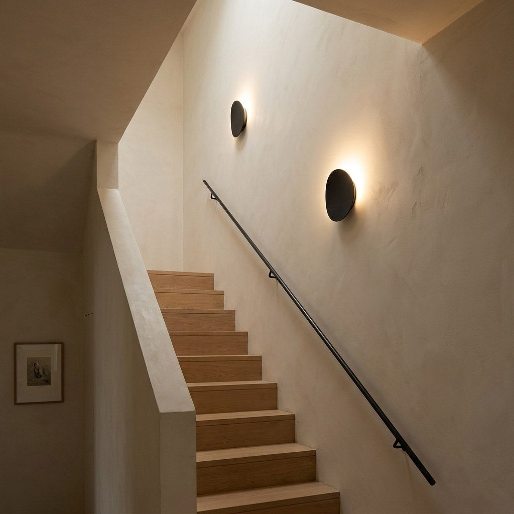 Modern Aluminium LED Disc Wall Light, Indirect Light – view 8 | BROKLEN