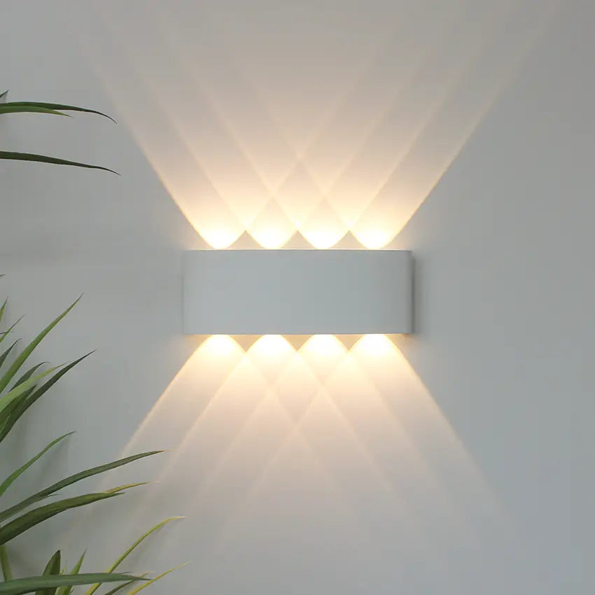 Geometric Outdoor Wall Light with Up and Down Beam