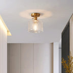 Vintage Clear Glass Ceiling Light with Brass Details – view 9 | BROKLEN