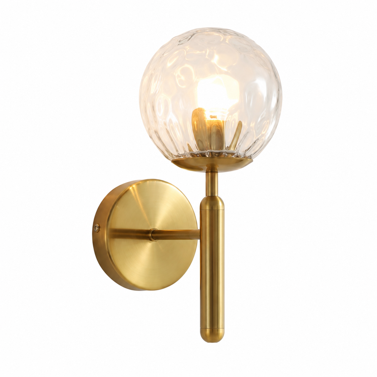 Glass Globe Wall Light with Metal Arm