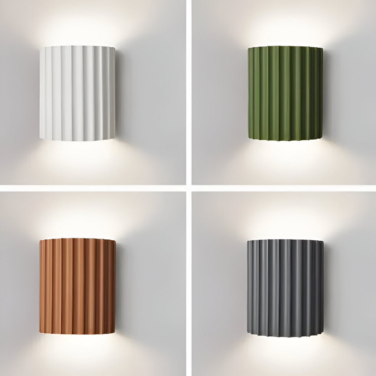 Ribbed Resin Cylinder Up & Down Wall Light – view 2 | BROKLEN