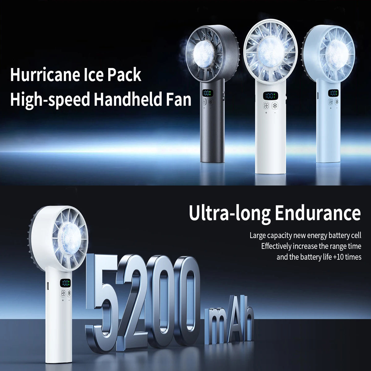 Ceriszax Rechargeable Portable Fan – Ultra-Compact Handheld Design, High-Velocity Speeds & Long-Life Battery