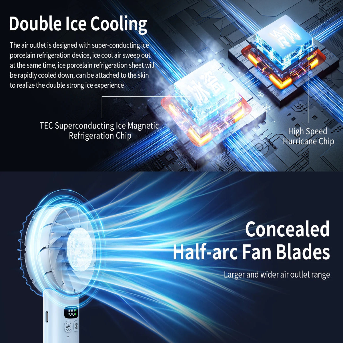 Ceriszax Rechargeable Portable Fan – Ultra-Compact Handheld Design, High-Velocity Speeds & Long-Life Battery