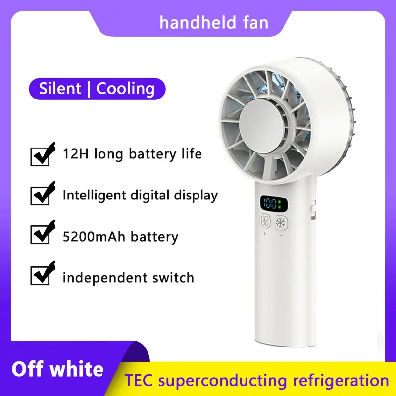Ceriszax Rechargeable Portable Fan – Ultra-Compact Handheld Design, High-Velocity Speeds & Long-Life Battery