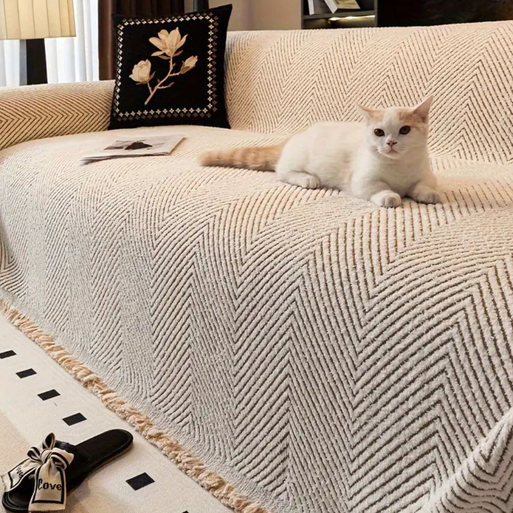 Herringbone Sofa Cover Slipcover for Couch Protection