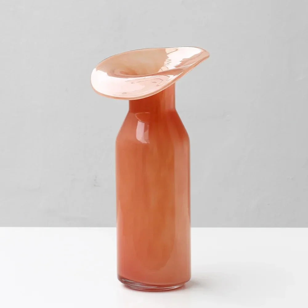 Hand-Formed Peach Glass Vase – view 10 | BROKLEN