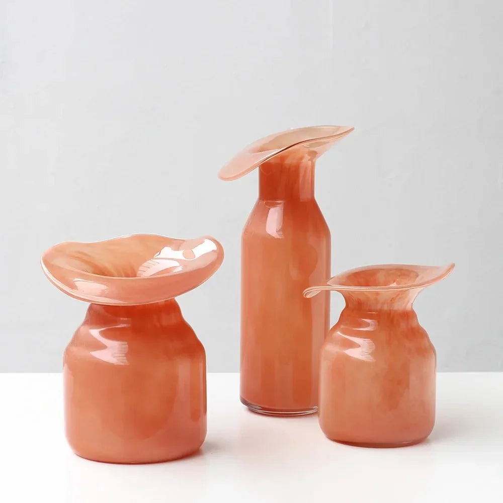 Hand-Formed Peach Glass Vase – view 4 | BROKLEN