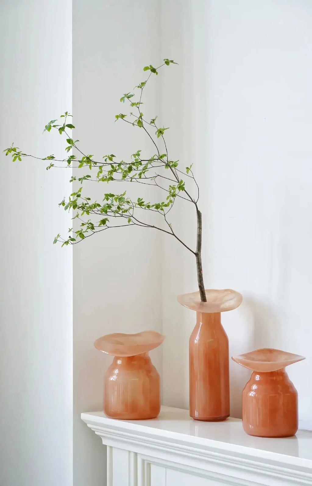 Hand-Formed Peach Glass Vase – view 5 | BROKLEN