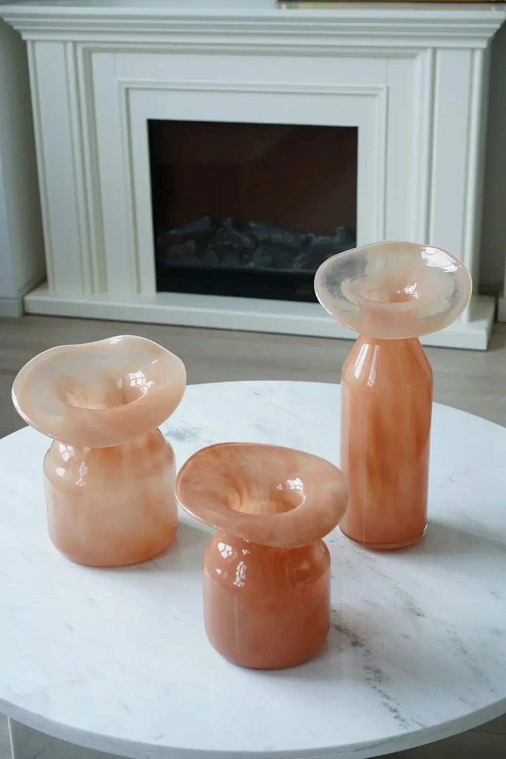 Hand-Formed Peach Glass Vase – view 6 | BROKLEN