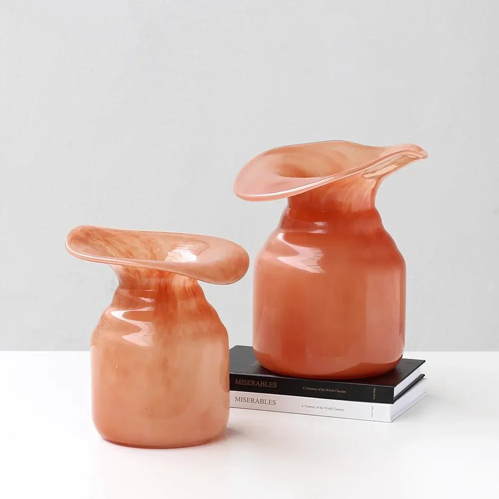 Hand-Formed Peach Glass Vase – view 7 | BROKLEN