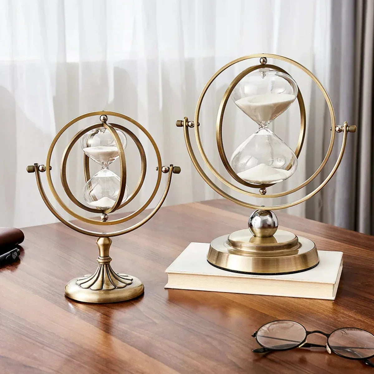 Luxury Hourglass Sand Timer with Metal Frame – view 2 | BROKLEN