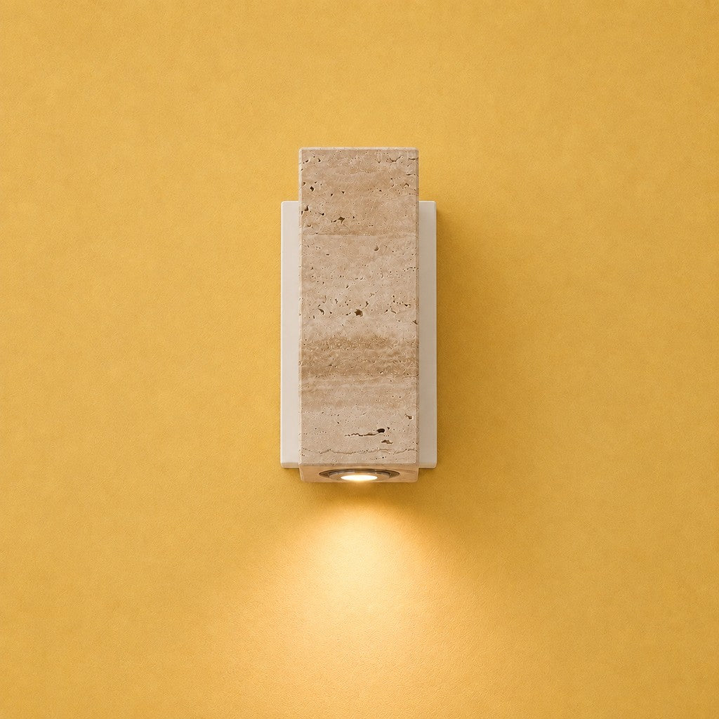 Japanese Yellow Travertine Wall Light, Downlight – view 18 | BROKLEN