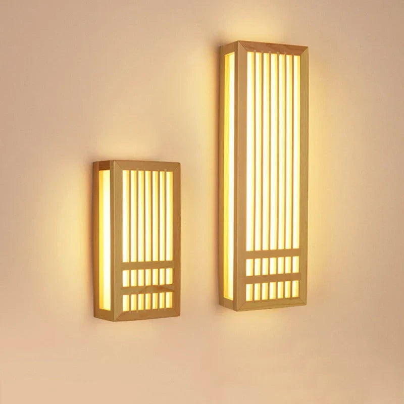 Japandi Wooden Wall Light with Integrated LED