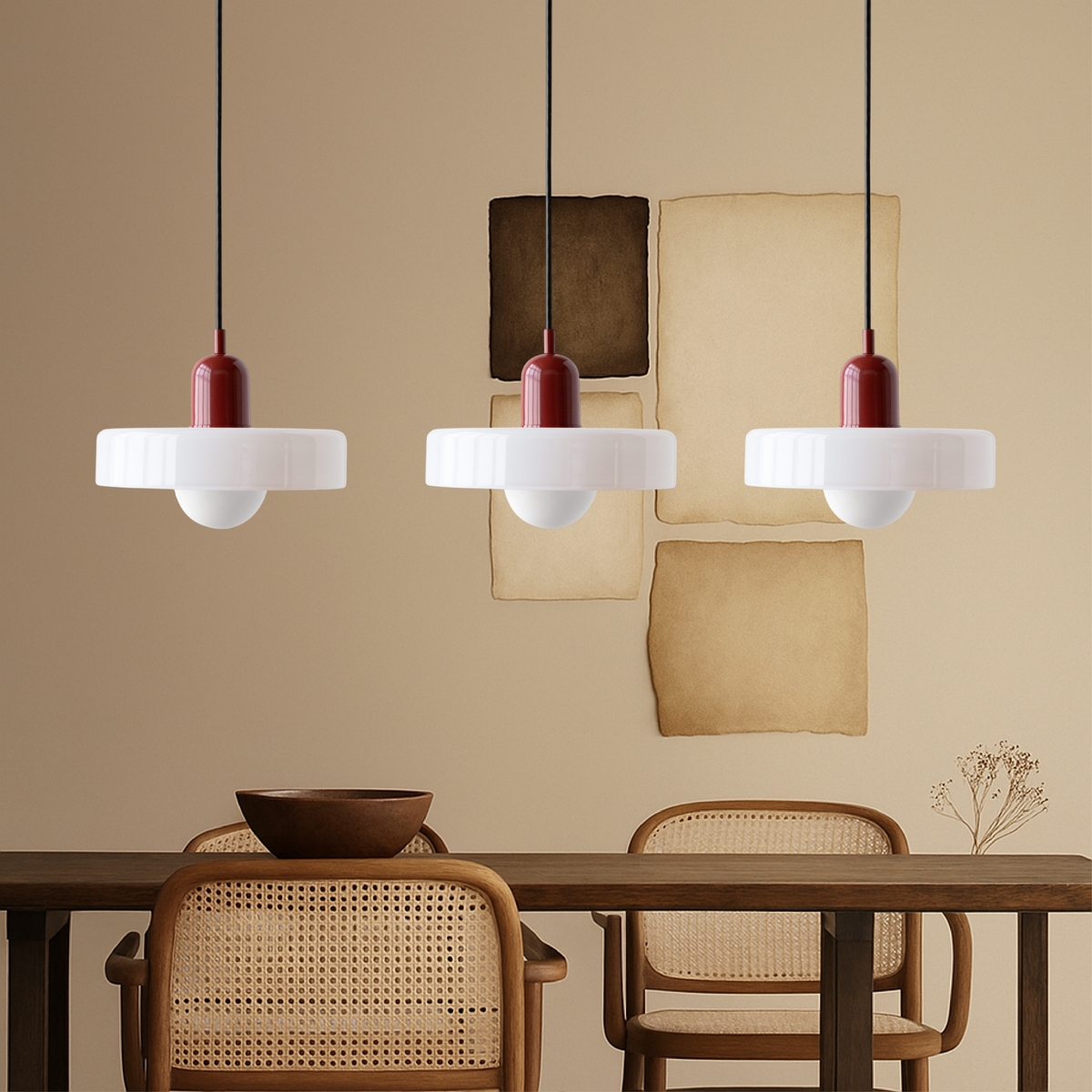 Bauhaus Triple Glass Pendant Light – view 3 | BROKLEN