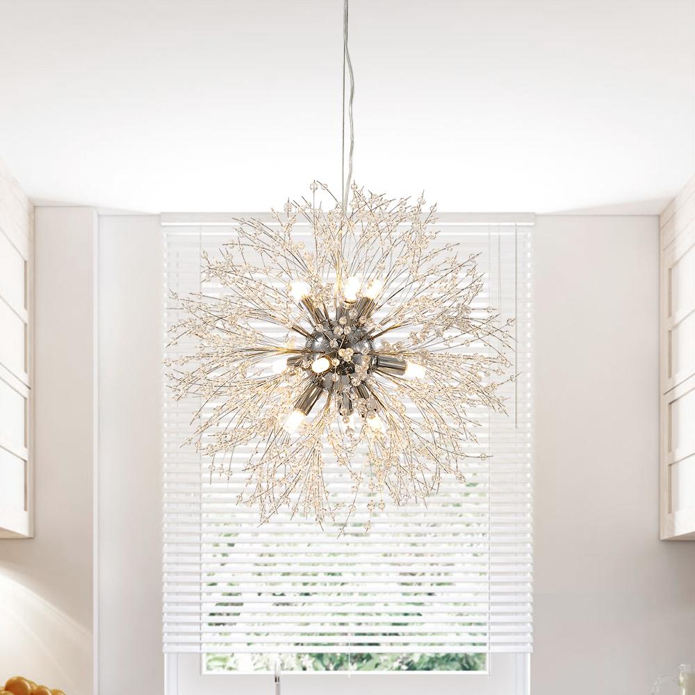 9-Light Crystal Sputnik Chandelier – view 6 | BROKLEN