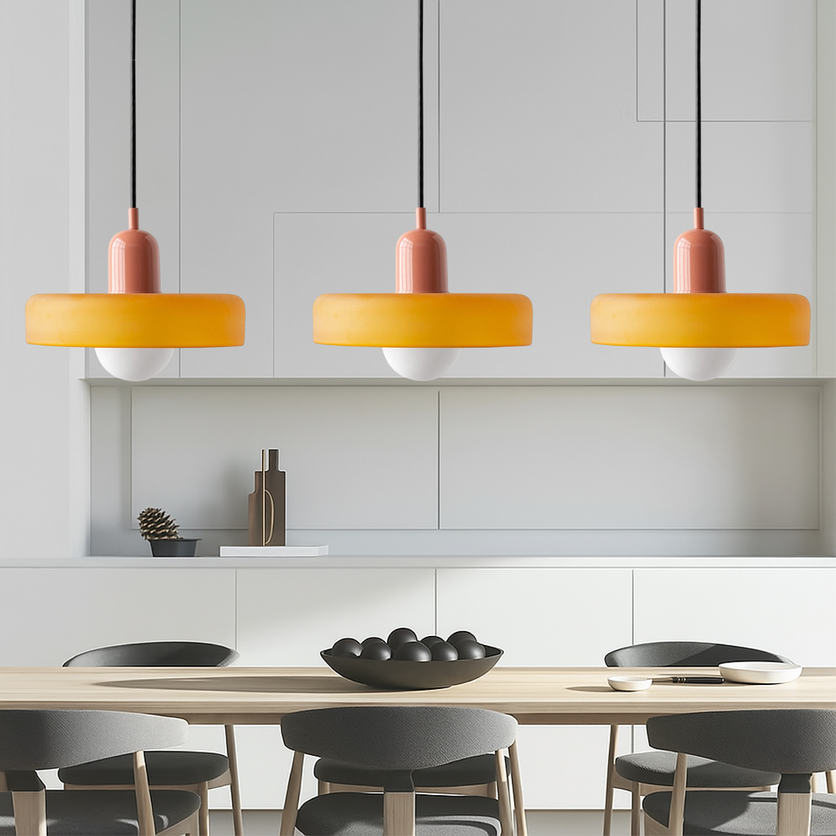 Bauhaus Triple Glass Pendant Light – view 4 | BROKLEN