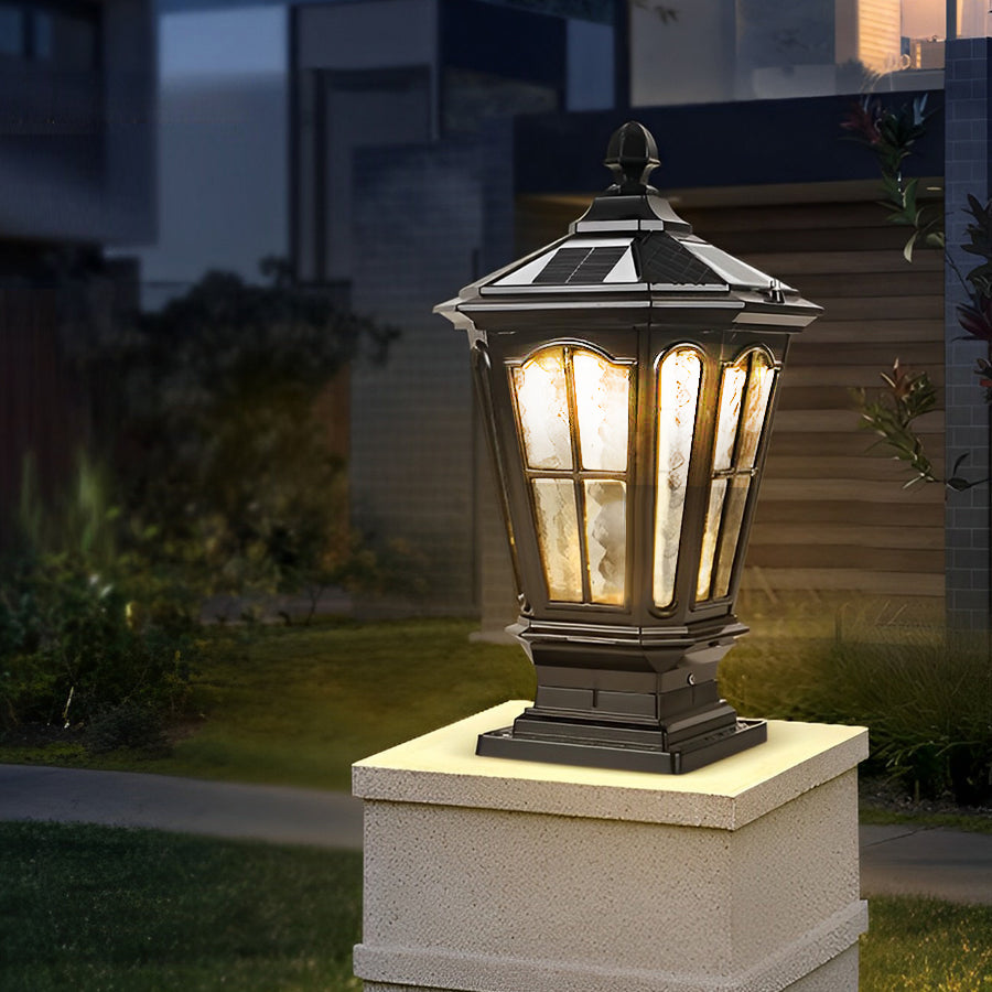 Classic Lantern Outdoor Post Light Solar or Wired