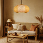 Japandi Woven Bamboo Pendant Light – view 3 | BROKLEN