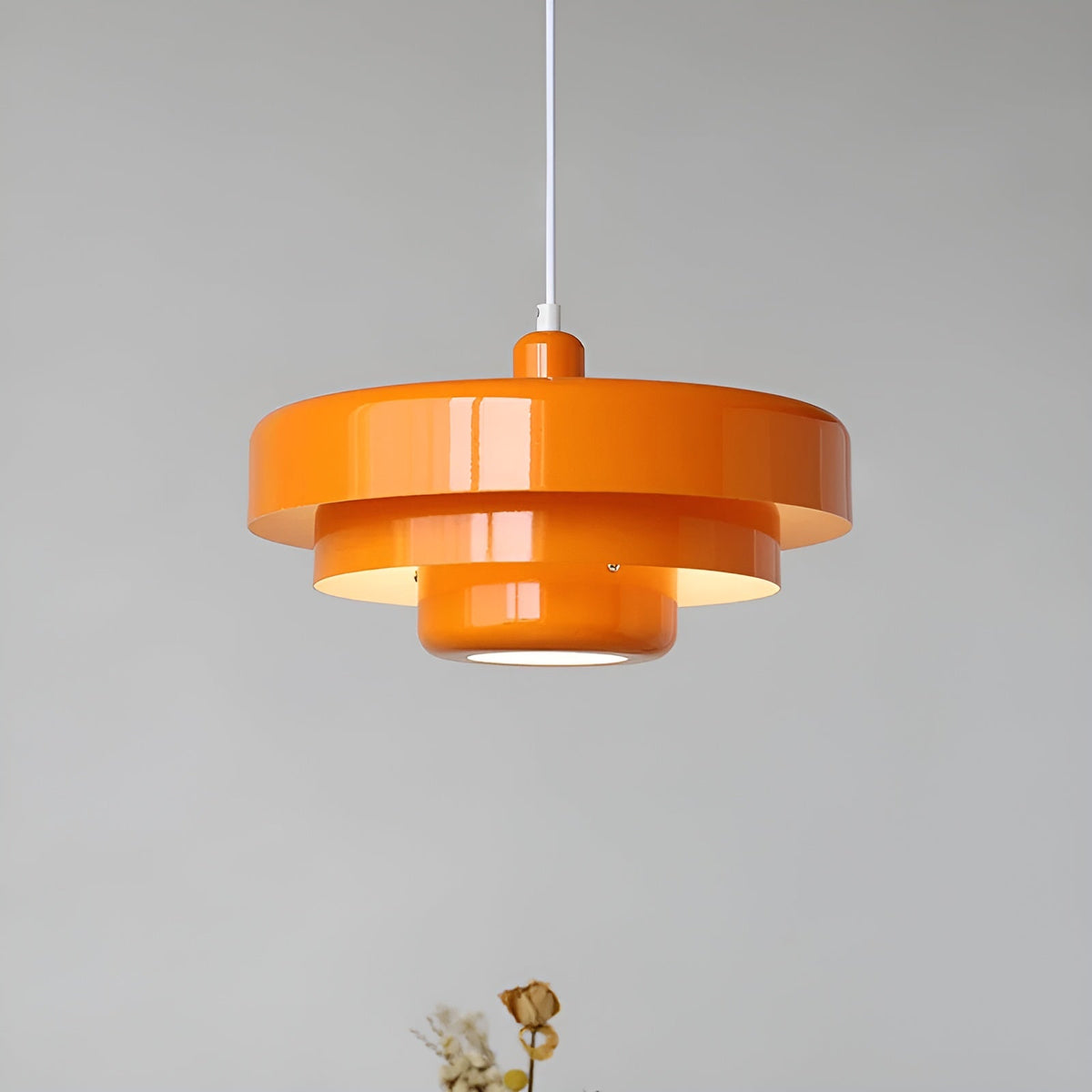 Metal Pendant Light with Layered Circular Shade