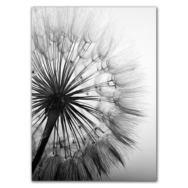 Black & White Dandelion Botanical Canvas Wall Art Print – view 5 | BROKLEN