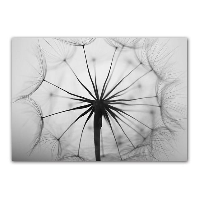 Black & White Dandelion Botanical Canvas Wall Art Print – view 9 | BROKLEN