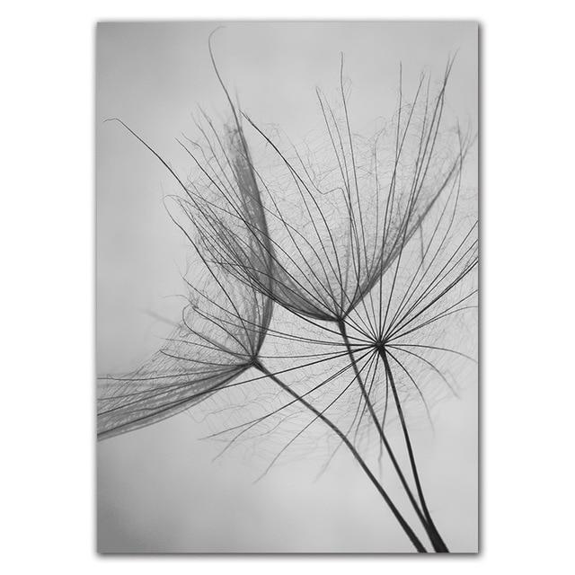 Black & White Dandelion Botanical Canvas Wall Art Print – view 7 | BROKLEN