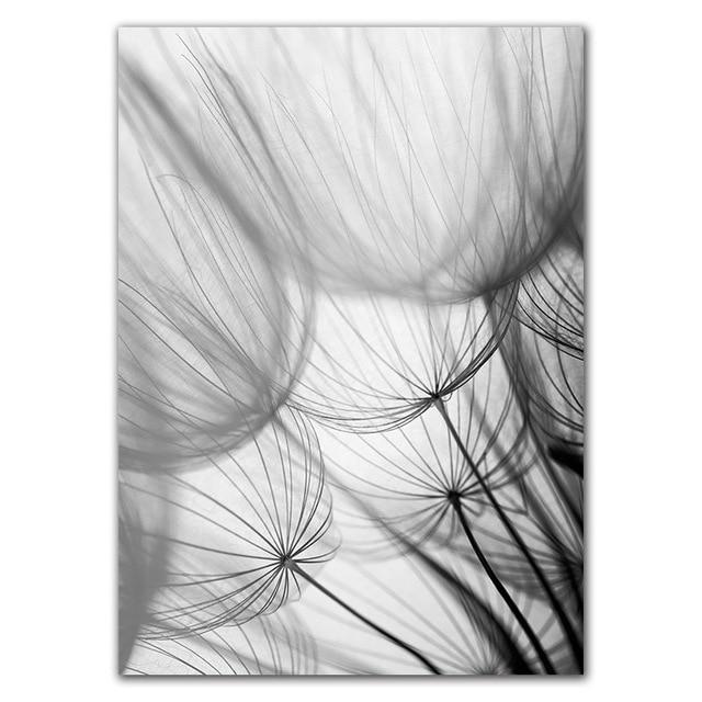 Black & White Dandelion Botanical Canvas Wall Art Print – view 8 | BROKLEN