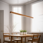 Linear Wooden LED Pendant Light for Dining Table