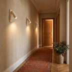 Travertine and Wood Reading Wall Light, Adjustable Spot – view 31 | BROKLEN