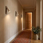 Travertine and Wood Reading Wall Light, Adjustable Spot – view 15 | BROKLEN