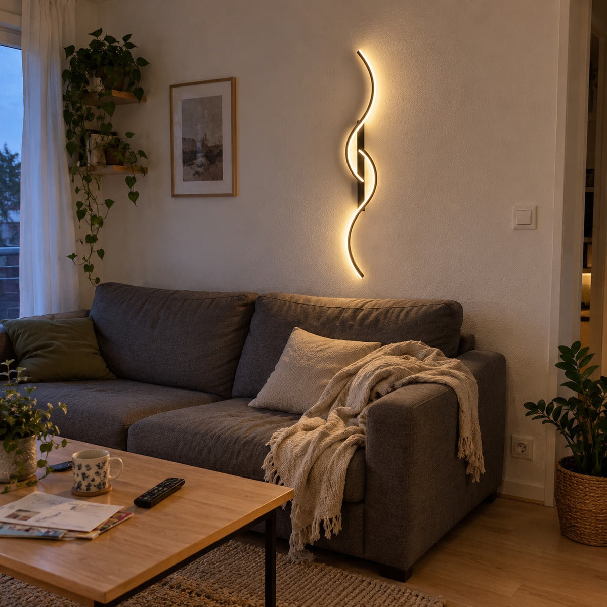 Long LED Wall Light with Remote Control, Modern Design – view 2 | BROKLEN