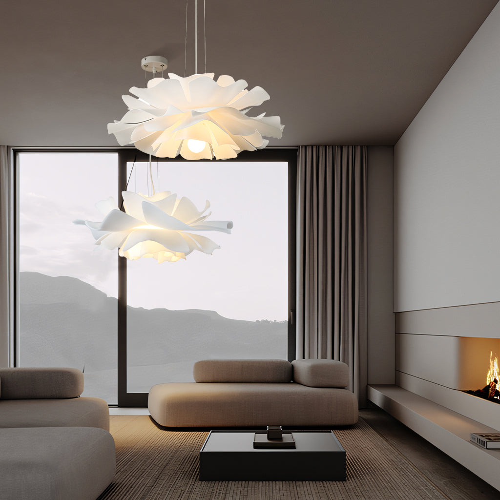 White Lotus Flower Pendant Light – view 5 | BROKLEN