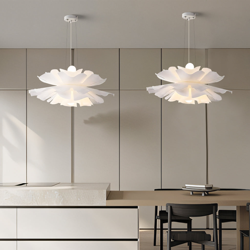 White Lotus Flower Pendant Light – view 15 | BROKLEN