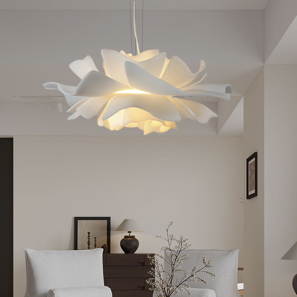 White Lotus Flower Pendant Light – view 3 | BROKLEN