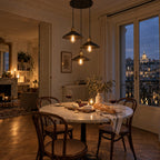 Vintage Black Metal 3-Light Chandelier with Cone Shades, E27 – view 8 | BROKLEN
