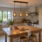Black Iron Diamond Cage 3-Light Chandelier, E27 – view 2 | BROKLEN