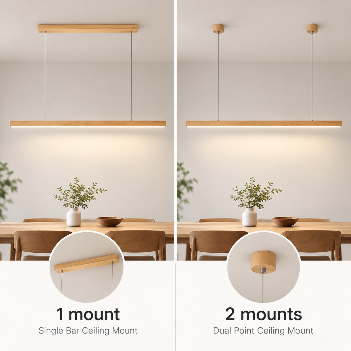 Linear Wood LED Pendant Light – view 15 | BROKLEN