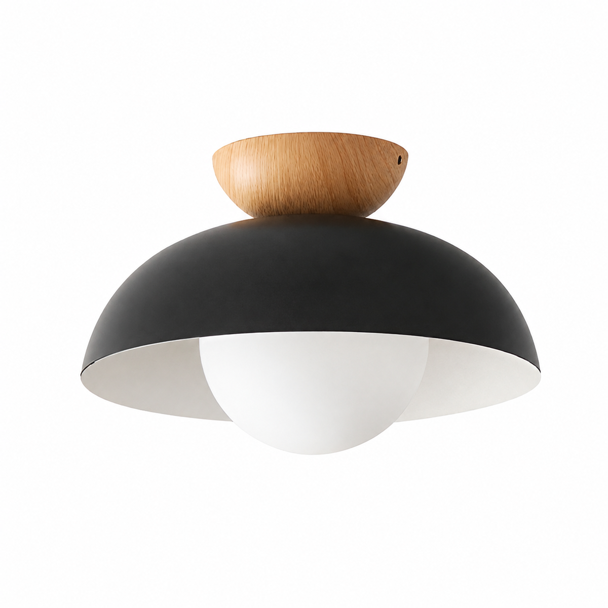 Nordic Ceiling Light with Wood Accent
