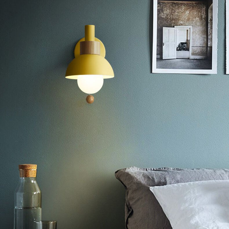 Nordic Colour Block Wall Lamp with Pull Cord