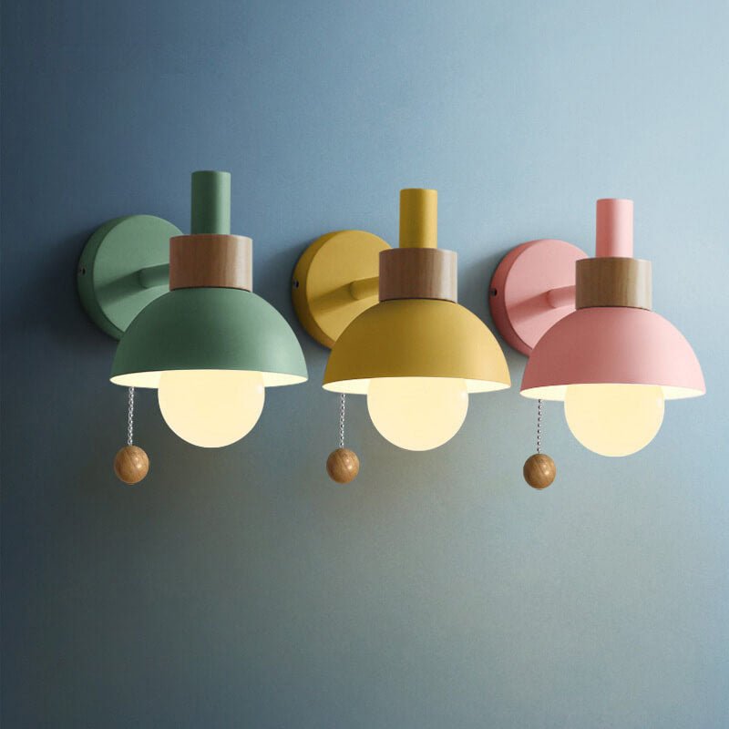 Nordic Color-Block Wall Lamp with Pull-Cord Switch – view 2 | BROKLEN