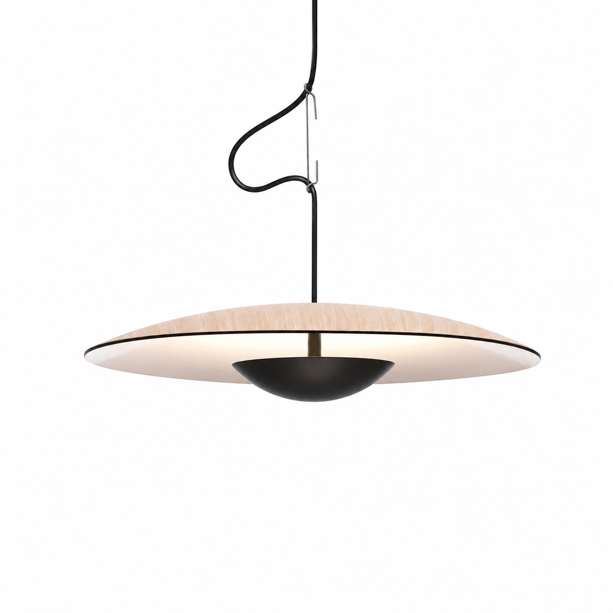 Nordic Metal Pendant Light with Wood Accent