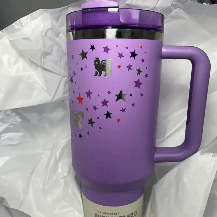 40oz Purple Insulated Tumbler Lid Detail - Broklen