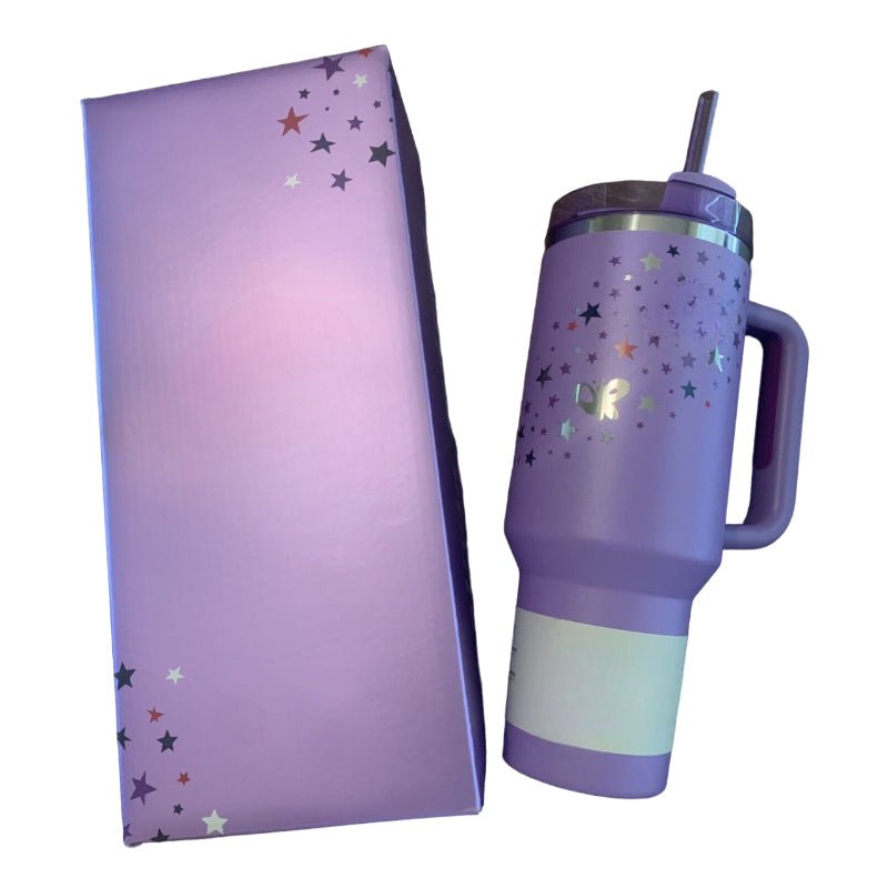 40oz Purple Insulated Tumbler Handle View - Broklen