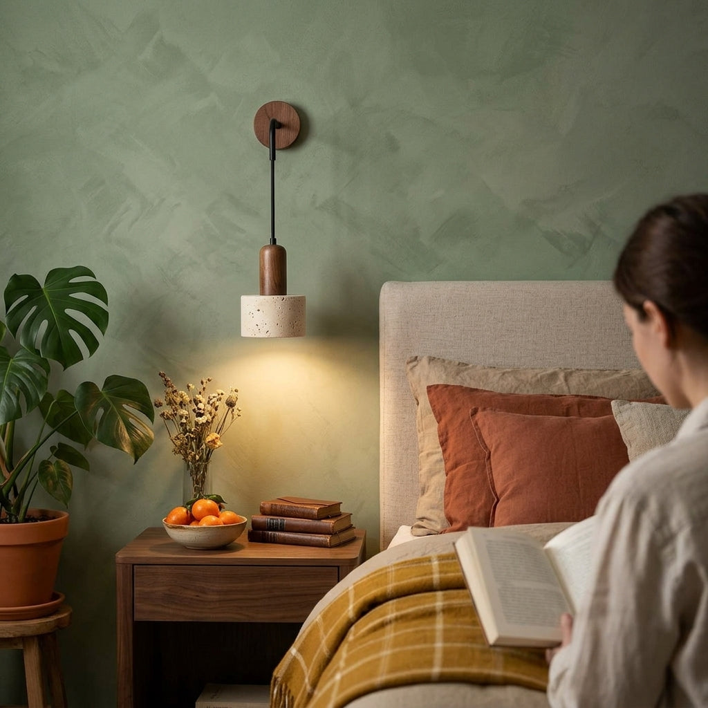 Retro Travertine Wall Light, E27 – view 3 | BROKLEN