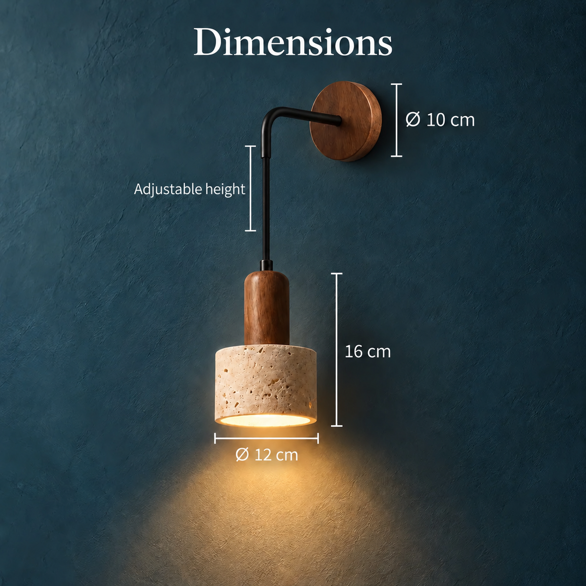 Retro Travertine Wall Light, E27 – view 15 | BROKLEN